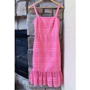 J.Crew Pink Midi Lace Dress Size 0